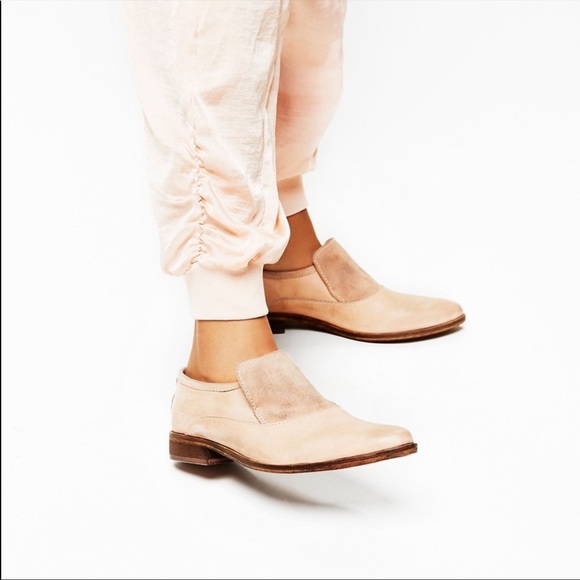Free People | Brady Blush Pink Leather Suede Loafers Ankle Boots Size 38 - Picture 2 of 15